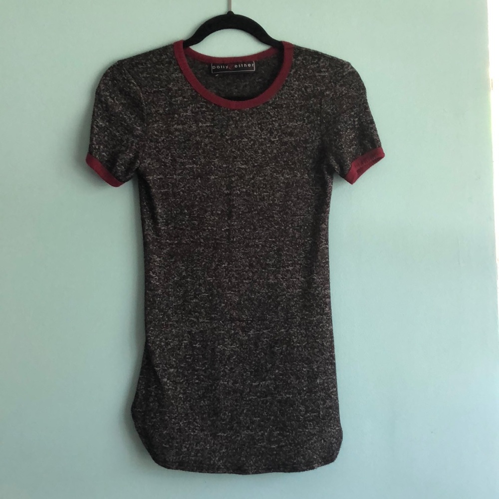Dark tight fitting top